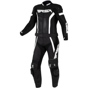 RSA Imola 2.1 mustavalkoinen nahkainen moottoripyöräilyhaalari.