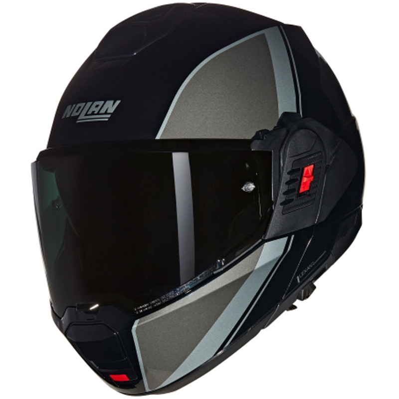 Nolan N120-1 Verniciatura Speciale N-COM 341 musta-harmaa kokoontaitettava moottoripyöräilykypärä.