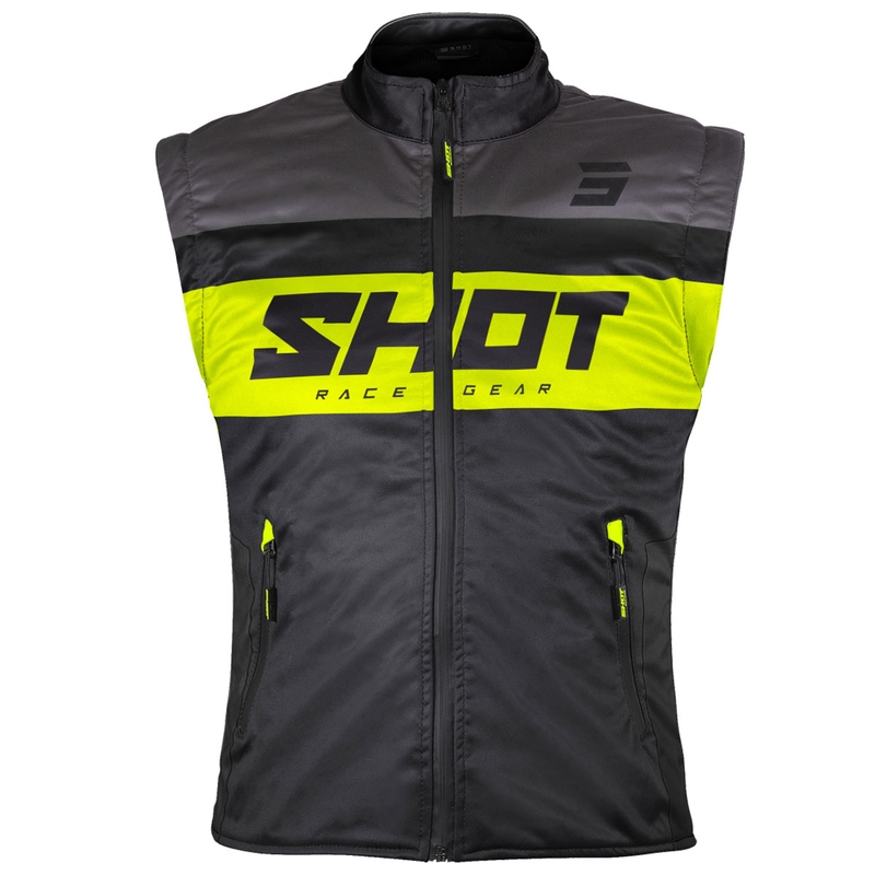 Moottoripyöräliivi Shot Bodywarmer Lite musta-fluokokeltainen
