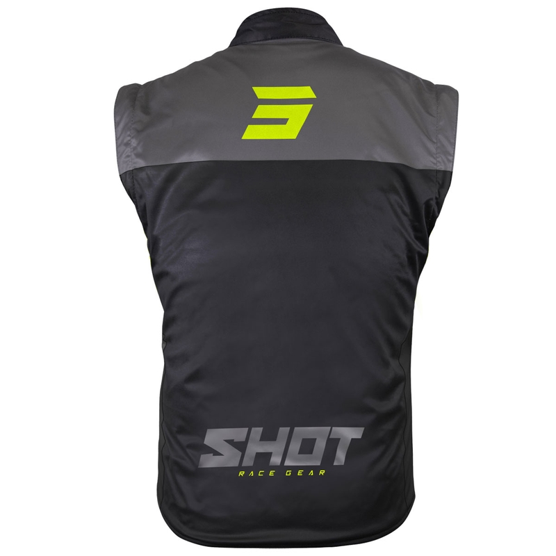 Moottoripyöräliivi Shot Bodywarmer Lite musta-fluokokeltainen