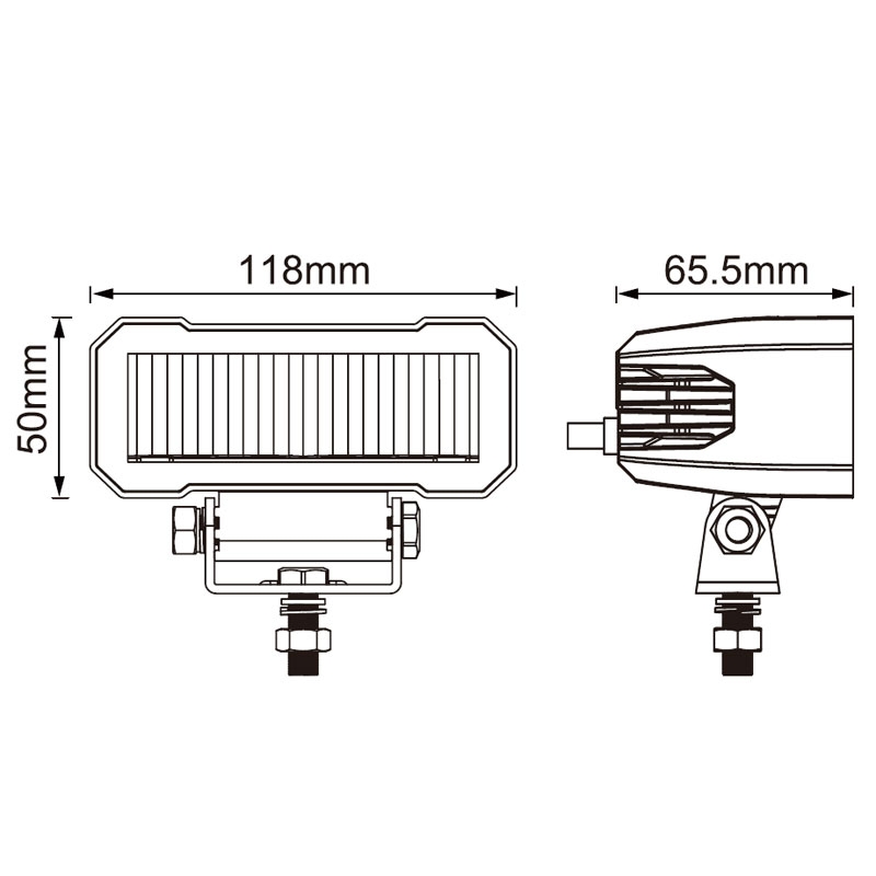 LED-valo SHARK 4,6" 20W musta