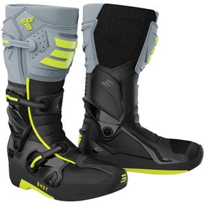 Shot Race 8 musta-harmaa-fluo-keltaiset moottoripyöräsaappaat