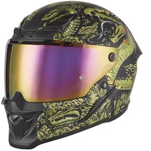 Integraalinen moottoripyöräilykypärä NOX Exlusiv Goliath Mythology matta musta-kultainen