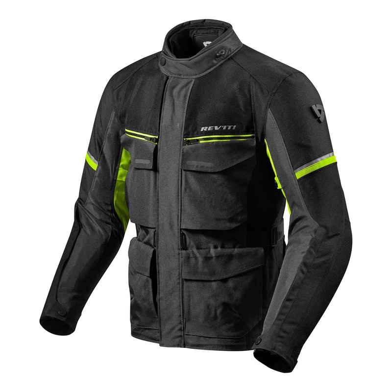 Revit Outback 3 musta-fluo-keltainen moottoripyörätakki alennusmyynti