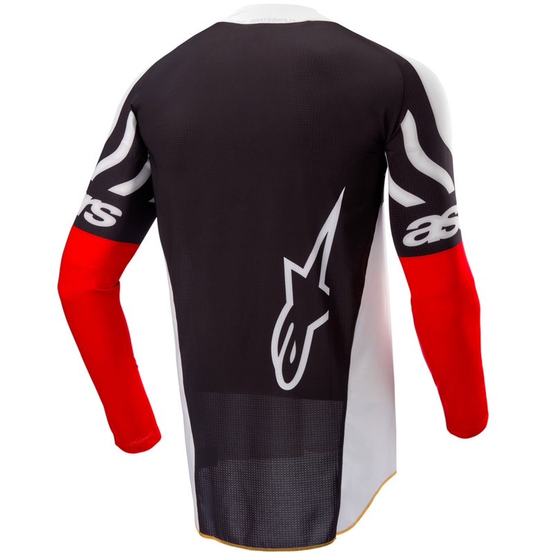 Alpinestars Techstar rajoitettu painos Deep black-white-fluo red-orange motocross trikoo