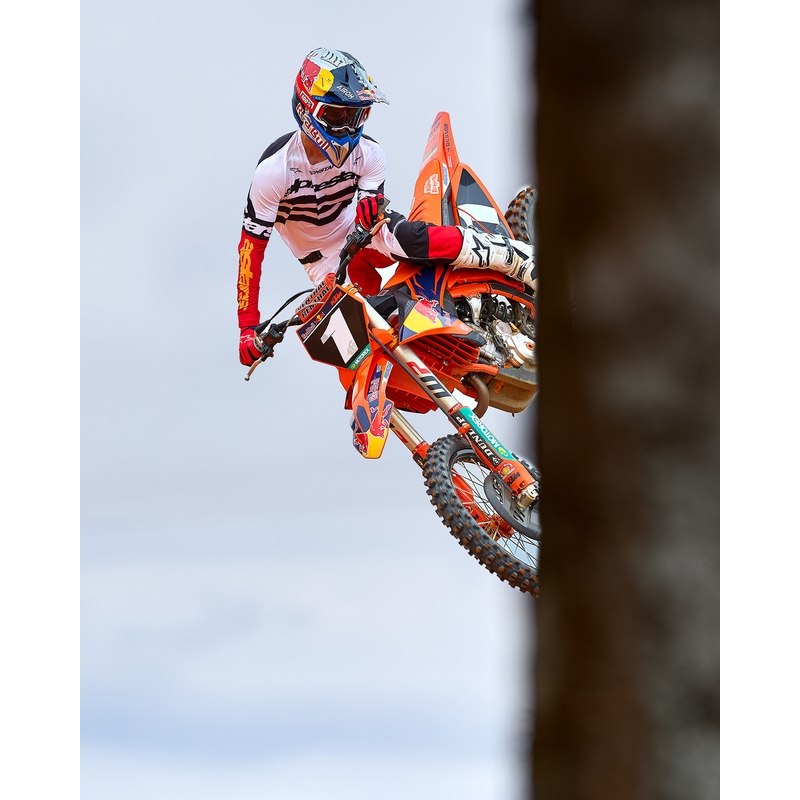 Alpinestars Techstar rajoitettu painos Deep black-white-fluo red-orange motocross trikoo