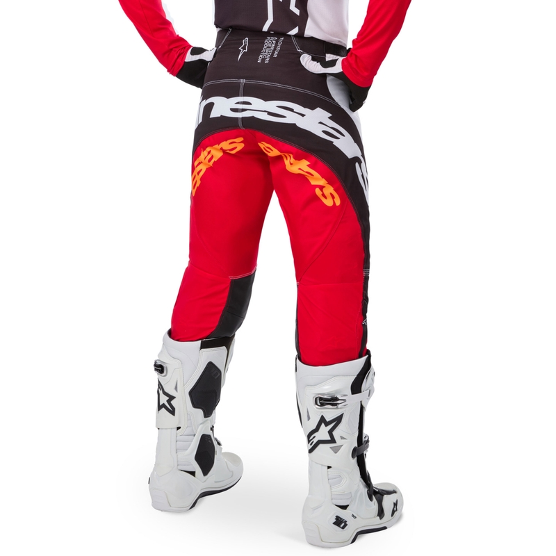 Alpinestars Techstar rajoitettu painos Deep black-white-fluo red-orange motocross housut