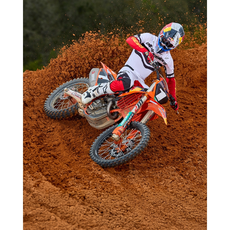 Alpinestars Techstar rajoitettu painos Deep black-white-fluo red-orange motocross housut