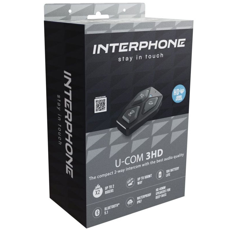 Bluetooth headset pro uzavřené a otevřené helmy Interphone U-COM3 s HD reproduktory