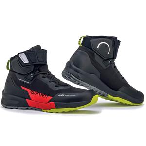 Eleveit STRATOS E-Dry musta ja punainen moottoripyöräsaappaat