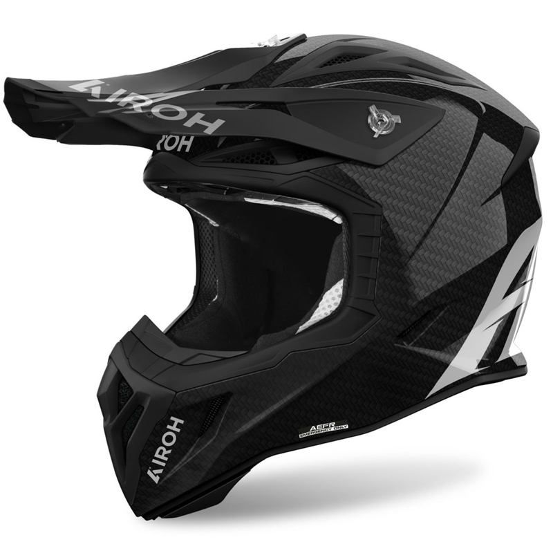 Motocross kypärä Airoh Aviator ACE 2 Carbon musta kiiltävä musta kiiltävä