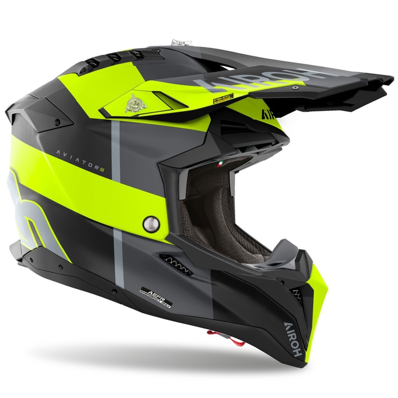 Motocross kypärä Airoh Aviator 3 Monarch mattakeltainen