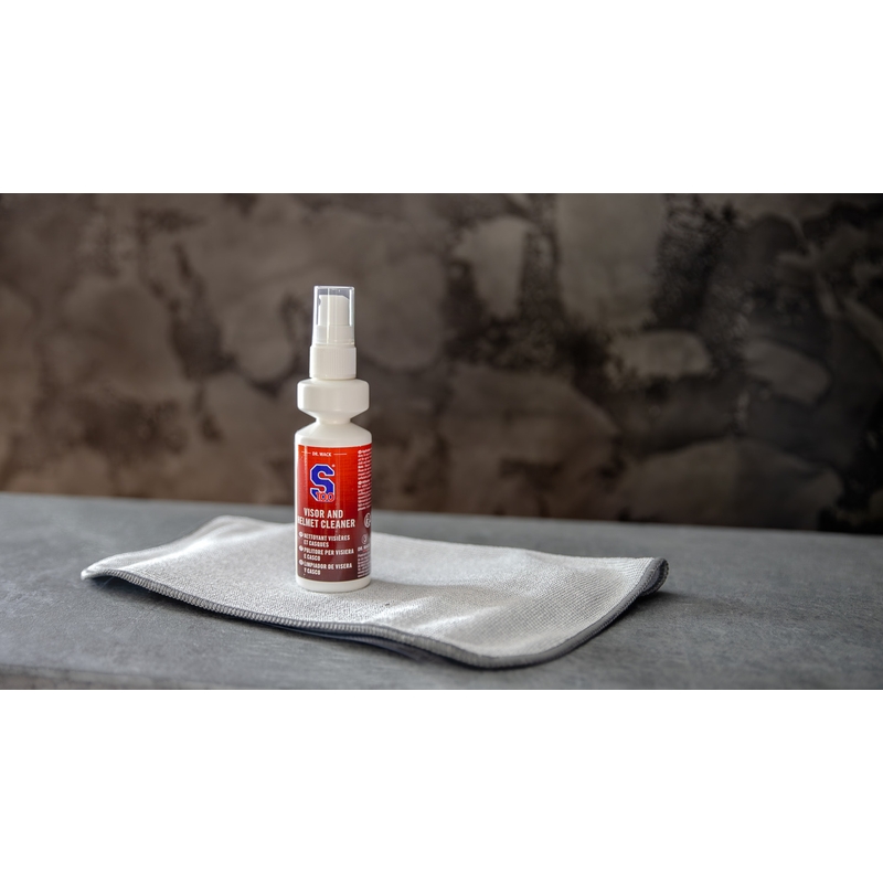 Visor &amp; Helmet Cleaner S100 mikrokuituliinan kanssa - Visor &amp; Helmet Cleaner 100 ml
