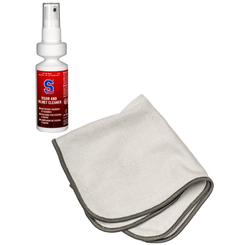 Visor &amp; Helmet Cleaner S100 mikrokuituliinan kanssa - Visor &amp; Helmet Cleaner 100 ml
