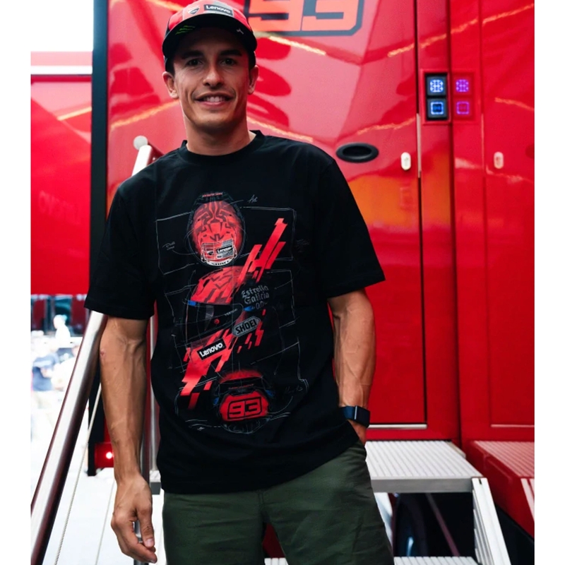 T-paita Ducati Marc Marquez - kypärä MotoGP musta-punainen