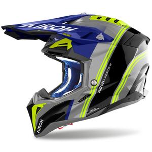 Motocross kypärä Airoh Aviator 3 Hima sininen kiiltävästi kiiltävä