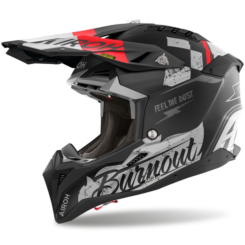 Motocross kypärä Airoh Aviator 3 Burnout musta matta musta matta