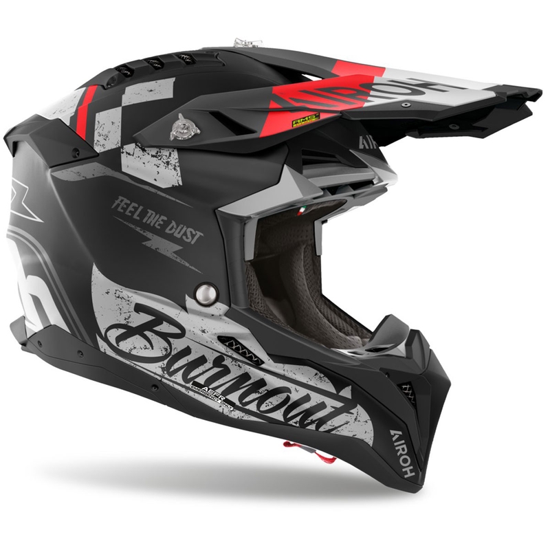 Motocross kypärä Airoh Aviator 3 Burnout musta matta musta matta