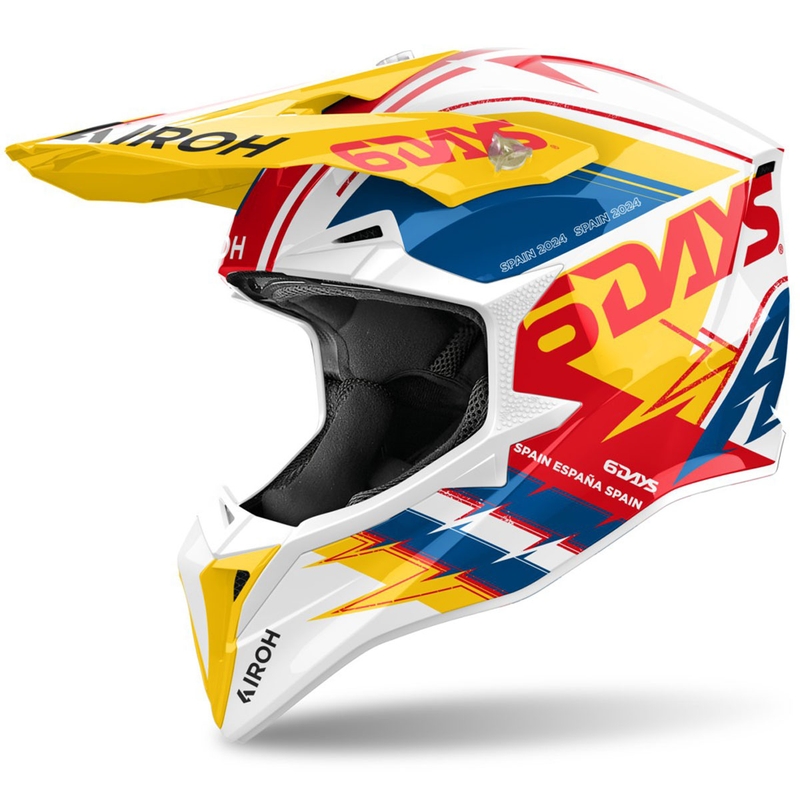 Motocross kypärä Airoh Wraaap Six Days Espanja kiiltävä monivärinen