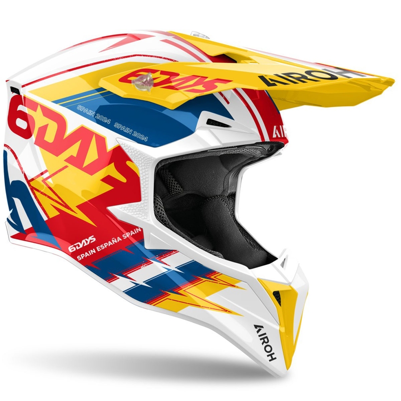Motocross kypärä Airoh Wraaap Six Days Espanja kiiltävä monivärinen