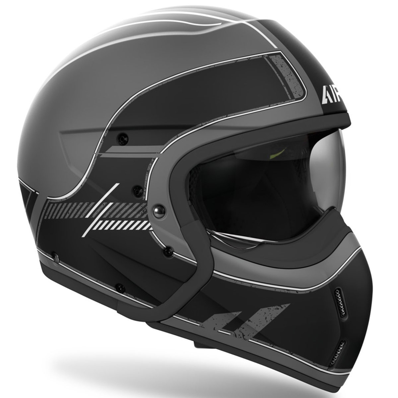 Modulaarinen moottoripyöräilykypärä Airoh J110 Raster matta musta