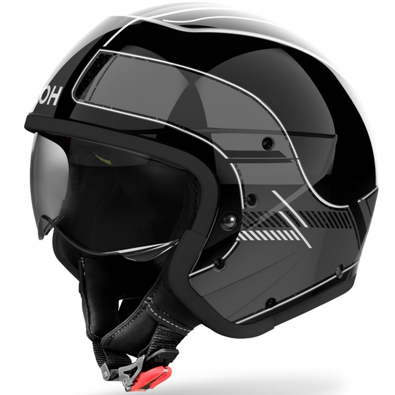 Modulaarinen moottoripyöräkypärä Airoh J110 Raster kiiltävä tummanharmaa