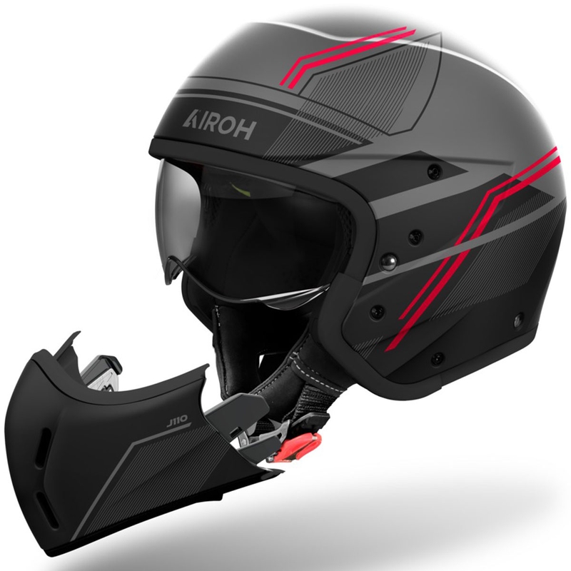 Modulaarinen moottoripyöräilykypärä Airoh J110 Slim Matta Punainen