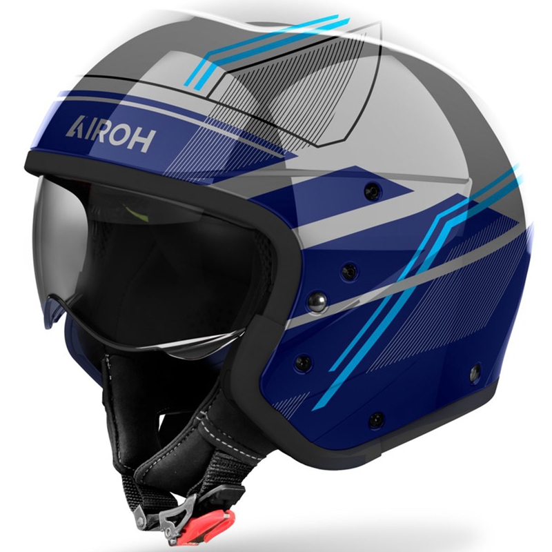 Modulaarinen moottoripyöräilykypärä Airoh J110 Slim Kiiltävä sininen