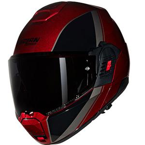 Nolan N120-1 Verniciatura Speciale N-COM 344 musta-punainen kokoontaitettava moottoripyöräilykypärä