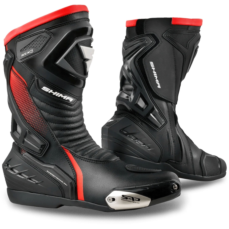 Moottoripyöräsaappaat Shima RSX-6 musta-fluo-punainen