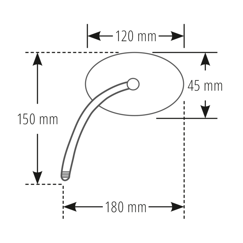 Taustapeili Highsider Smart Square vasen/oikea musta