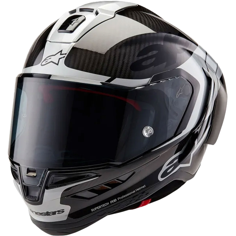 Alpinestars Supertech R-10 Element carbon hopea-musta integroitu moottoripyöräilykypärä