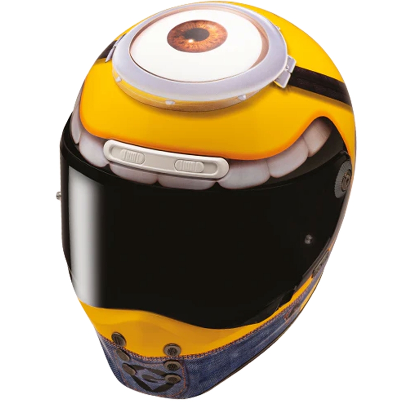Integroitu moottoripyöräkypärä HJC V10 Stuart Minions MC3 kelta-sininen