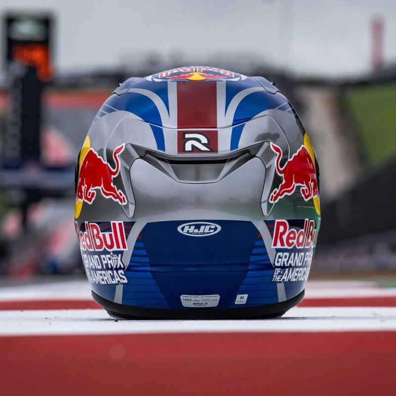 Integroitu moottoripyöräkypärä HJC RPHA 12 Red Bull Austin GP II MC21 siniharmaa