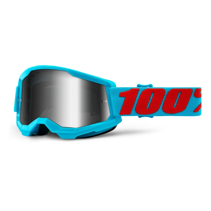 Motocross lasit 100% STRATA 2 Summit sininen (hopea peilattu pleksi)