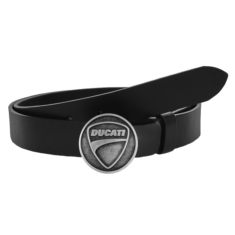 Nahkainen moto-vyö Ducati-soljella varustettuna