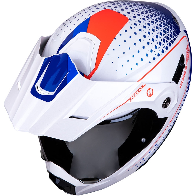 Výklopná enduro přilba Scorpion ADX-1 Horizon bílo-červeno-modrá výprodej