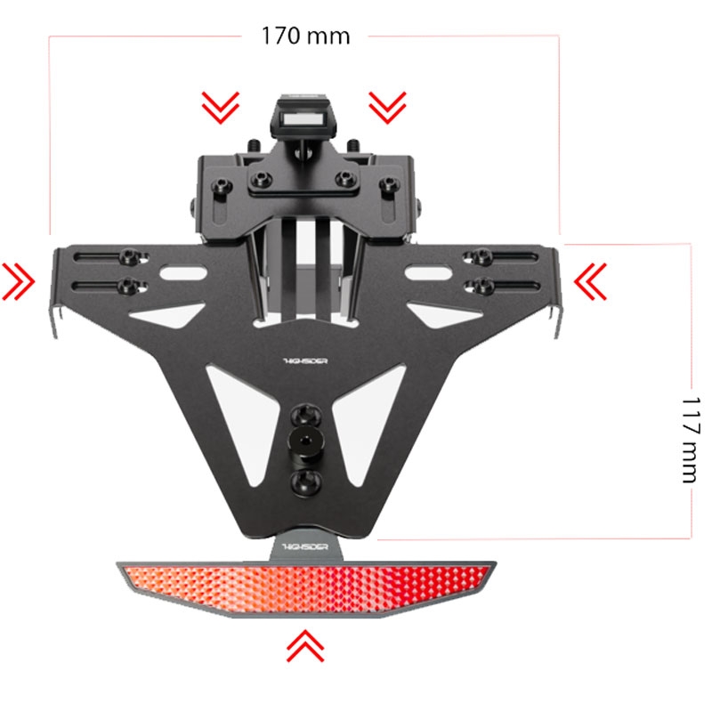 Rekisterikilven pidike valolla Highsider Akron RS PRO Triumph SPEED TRIPLE 1050 musta