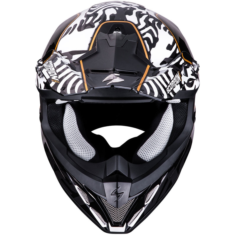 Motocross kypärä Scorpion VX-21 Air Gnarly musta ja valkoinen