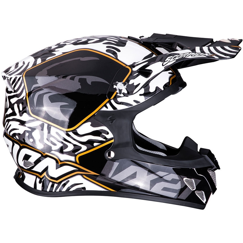 Motocross kypärä Scorpion VX-21 Air Gnarly musta ja valkoinen