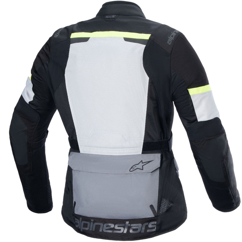 Alpinestars Andes Air Drystar Vaaleanharmaa-tummanharmaa-musta-fluokeltainen moottoripyöräily takki