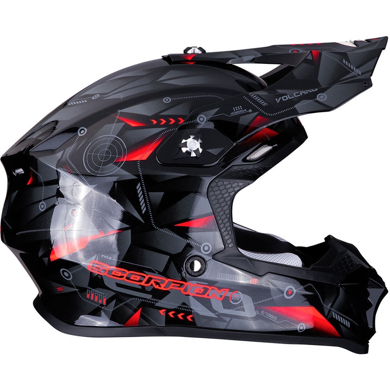 Motokrosová přilba Scorpion VX-16 Air Punch černo-stříbrno-červená