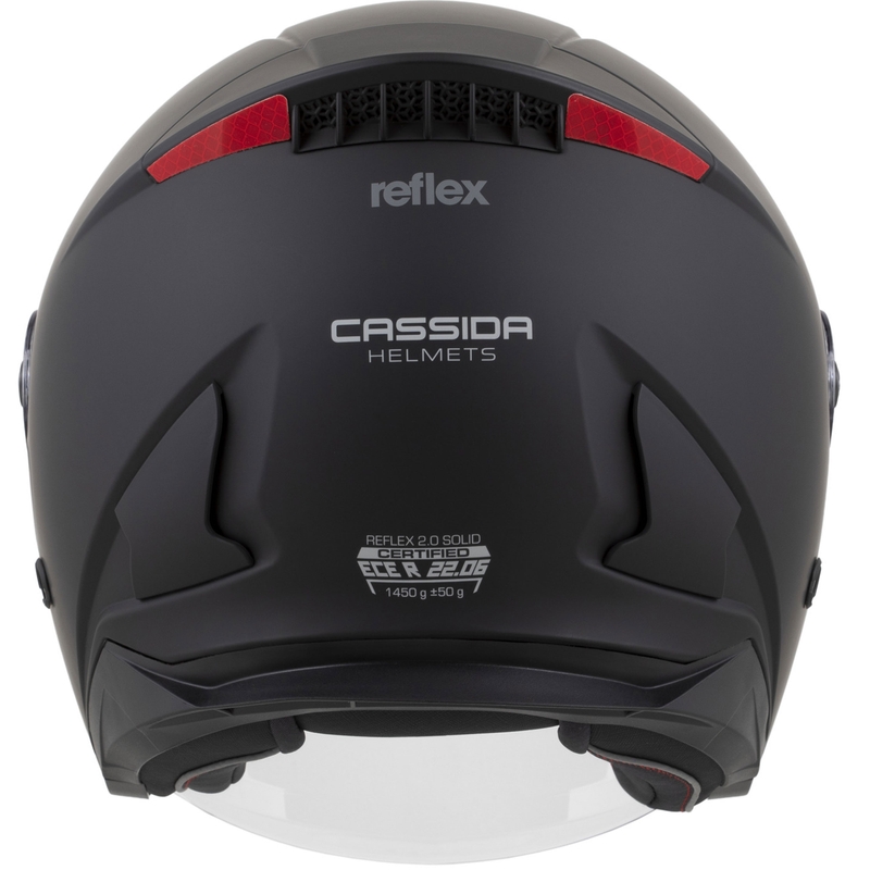 Cassida Reflex 2.0 Solid avoin moottoripyöräilykypärä matta musta-tummanharmaa