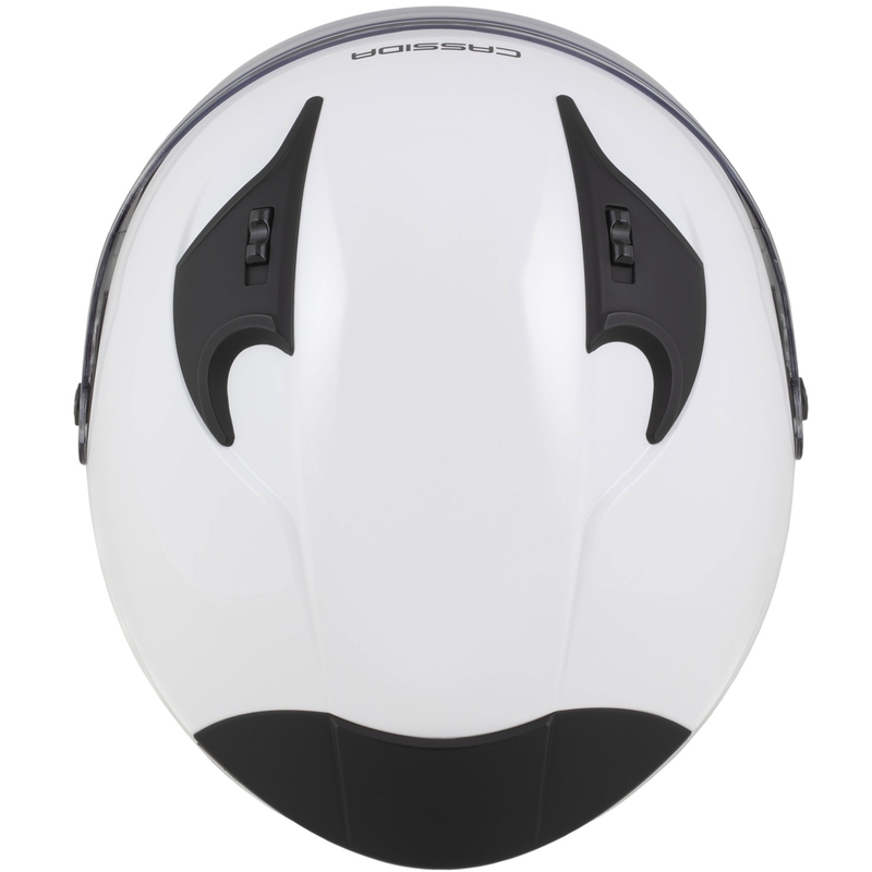 Cassida Reflex 2.0 Solid White-Black Avoin moottoripyöräilykypärä