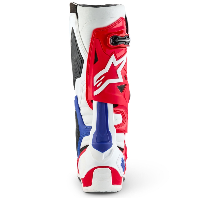 Alpinestars Tech 10 rajoitettu painos FORTITUDE valkoinen-sininen-punainen moottoripyöräsaappaat