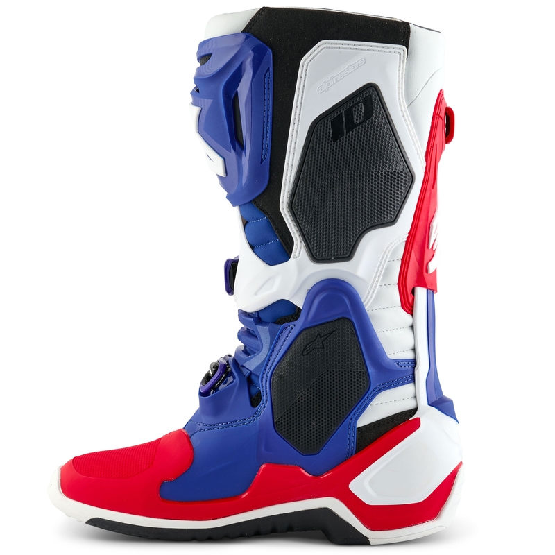 Alpinestars Tech 10 rajoitettu painos FORTITUDE valkoinen-sininen-punainen moottoripyöräsaappaat