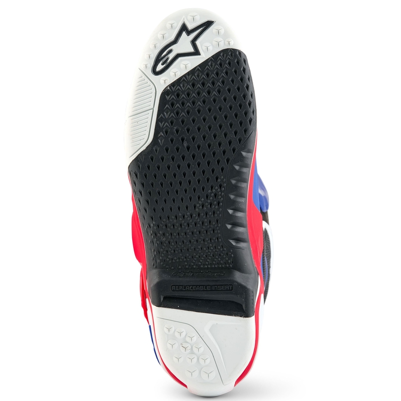 Alpinestars Tech 10 rajoitettu painos FORTITUDE valkoinen-sininen-punainen moottoripyöräsaappaat