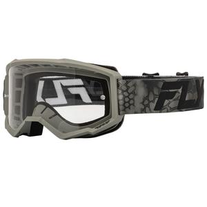 Motocross lasit Fly Racing Focus harmaa-musta kirkkaalla pleksillä varustettuna