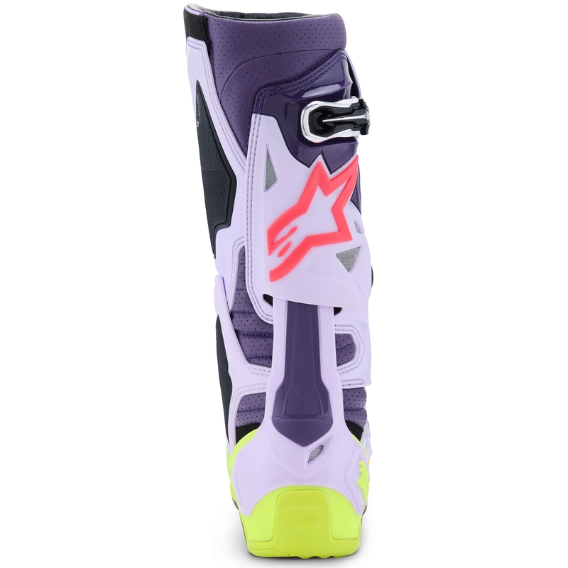 Alpinestars Tech 10 Supervented purppura-fluo-kelta-vaaleanpunainen moottoripyörä saappaat