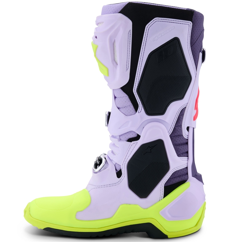 Alpinestars Tech 10 Supervented purppura-fluo-kelta-vaaleanpunainen moottoripyörä saappaat